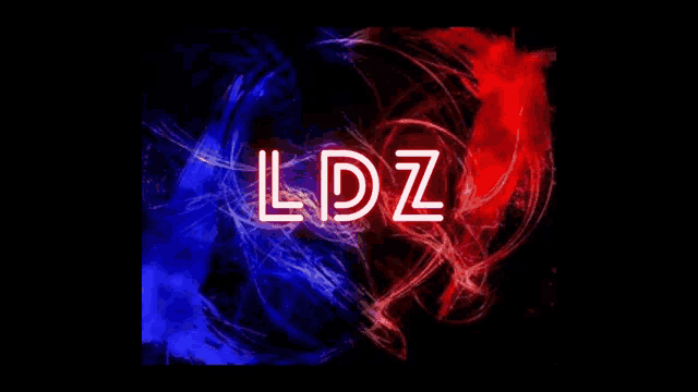 a red and blue background with the word ldz