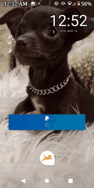 a phone screen displays the time as 12:52