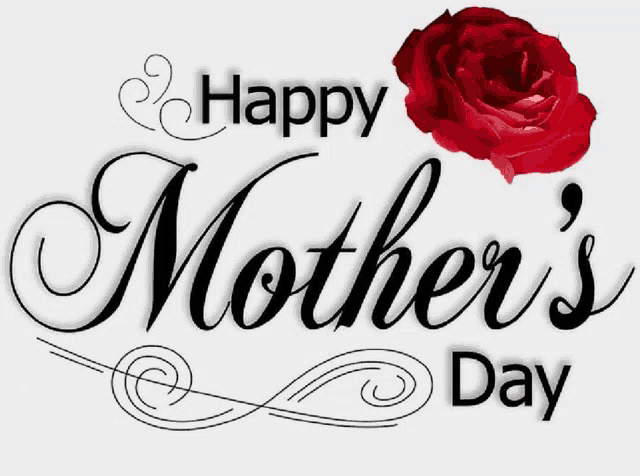 a happy mother 's day poster with a red rose