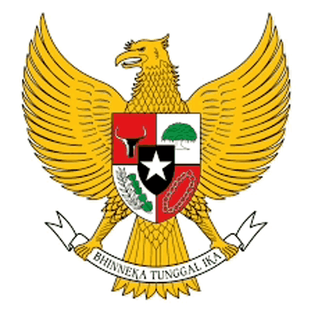 a drawing of an eagle with the words bhinneka tunggal ika