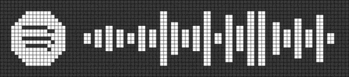 a spotify logo is displayed in a pixel art style on a black background .