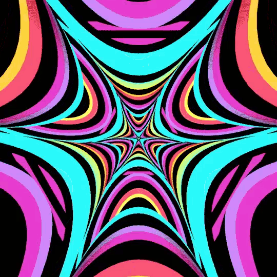 a colorful optical illusion with a star in the center