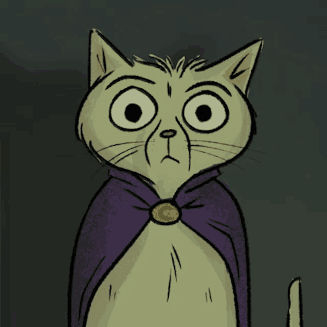 a cartoon cat with a purple cape and the words i understand you completely