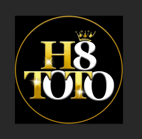 a logo for h8 toto with a crown in the center