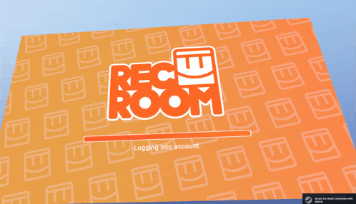 a screen that says rect room logging into account on it