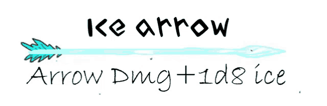 a drawing of an arrow with the words ice arrow written below it