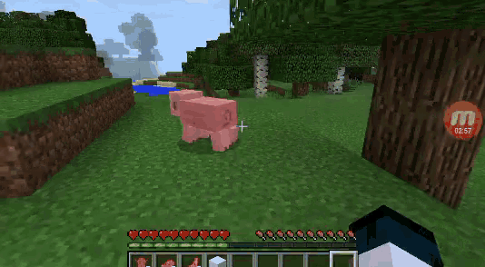 a screenshot of a video game with a time of 02:57 on the bottom