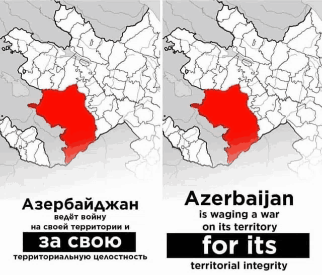 a map of azerbaijan and a map of azerbaijan for its territory integrity