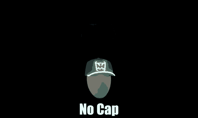 a baseball cap is on a mannequin head with the words " no cap " below it