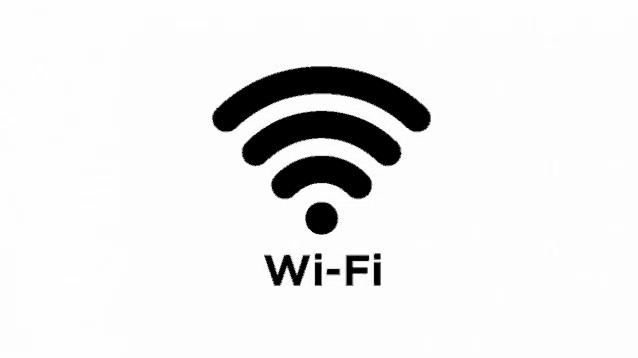 a black and white wi-fi icon on a white background