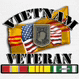 a vietnam veteran t-shirt with an american flag and ribbons