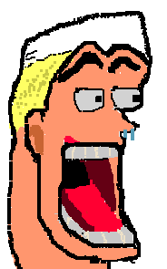 a cartoon of a man with his mouth wide open