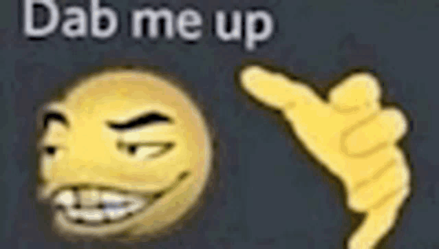 a smiley face with a hand pointing up next to it .