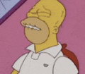 homer simpson is wearing a white polo shirt and a backpack .