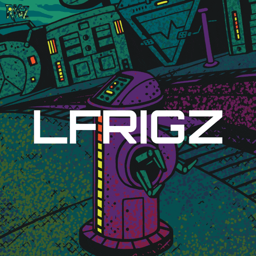 a poster for lfrigz with a purple robot