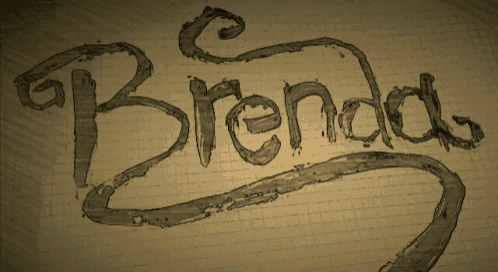 a drawing of the word brenda on a piece of graph paper