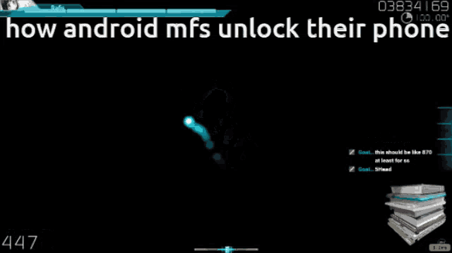 a screenshot of a video game with the words " how android mfs unlock their phone "