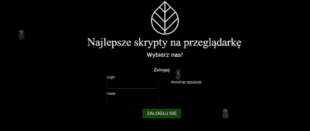 a screenshot of a login page in a foreign language with a leaf on it