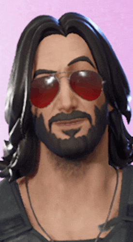 a man with long hair and a beard wears sunglasses