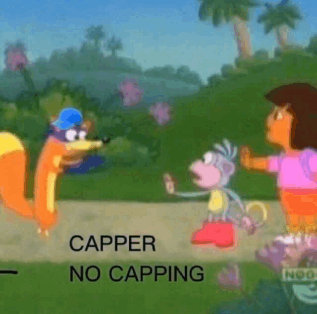 a cartoon shows a squirrel and a monkey with the words capper no capping on the bottom