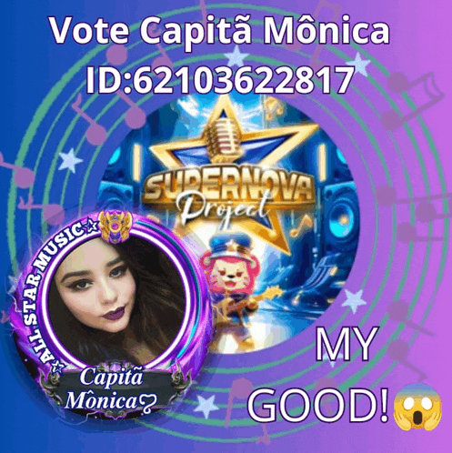 a poster that says vote capita monica id : 621036228417 my good