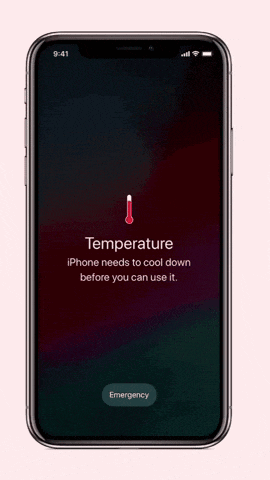 a phone with a thermometer on it that says temperature