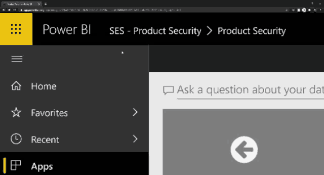 a screenshot of a power bi website shows a question about your data