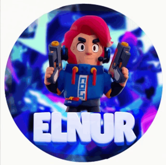 a cartoon character with the name elnur written on it