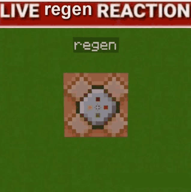 a screenshot of a video game with the words live regen reaction on it