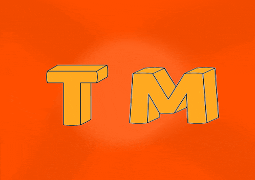 a drawing of the letter tm on a red background