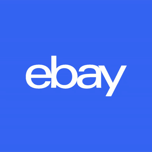 ebay logo on a blue background with white letters