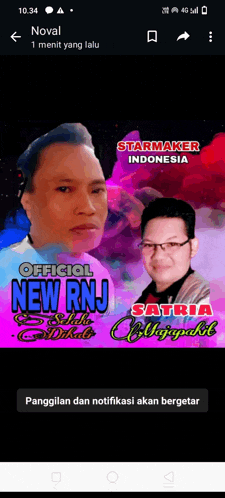 a picture of two men with the words official new rnj and starmaker indonesia