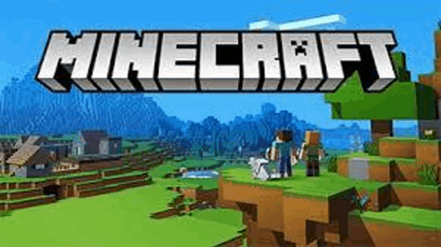 a man and a woman are standing on top of a hill in a minecraft video game .