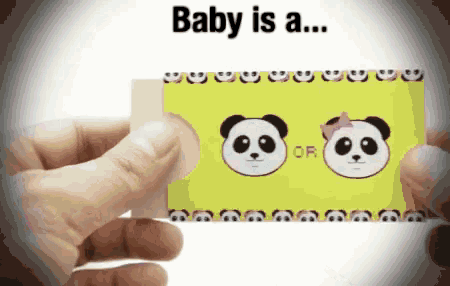 a person is holding a card that says baby is a on it