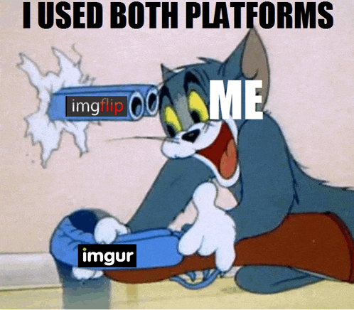 a cartoon of tom and jerry with the caption i used both platforms