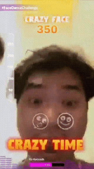 a screenshot of a crazy face 350 challenge