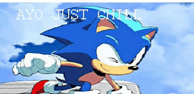 a picture of sonic the hedgehog with the words ayo just chill