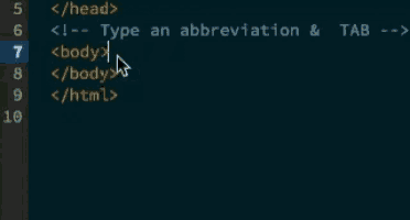 a screen shot of a program that says type an abbreviation and tab at the top