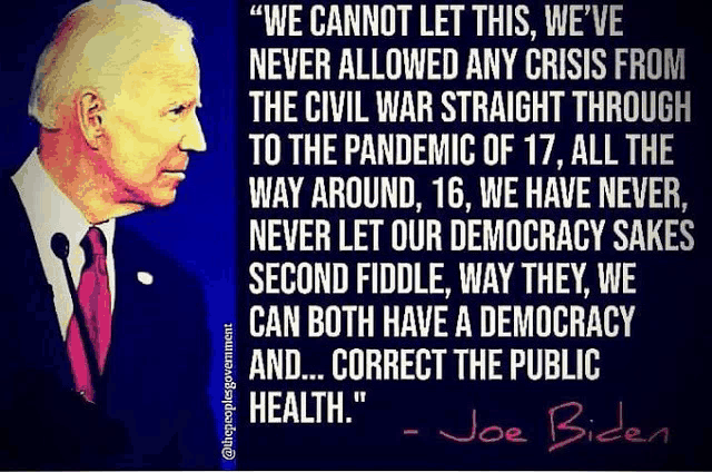 joe biden says we cannot let this we 've never allowed any crisis from the civil war straight through