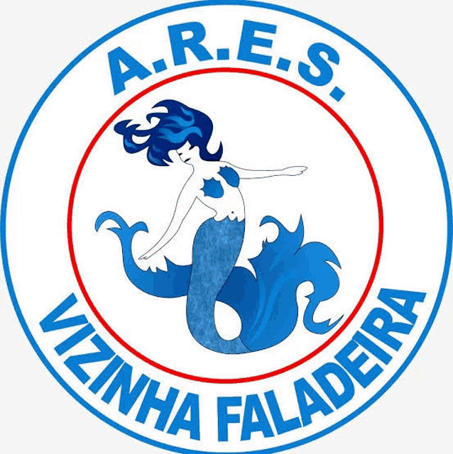 the logo for a.r.e.s. vizinha faladeira shows a mermaid