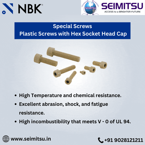 special screws plastic screws with hex socket head cap by seimitsu