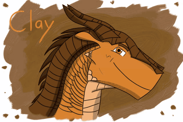 a drawing of a dragon with the name clay written below it