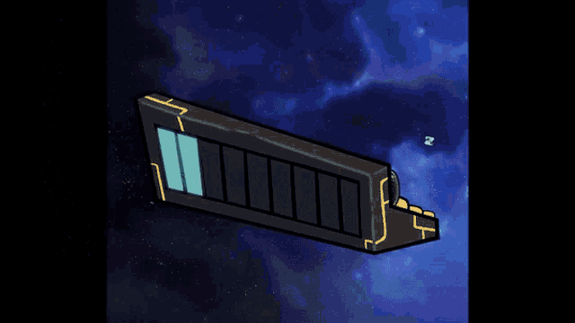 a cartoon drawing of a space ship with the letter z flying in the background