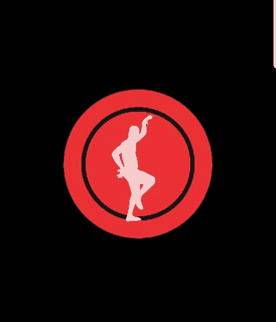 a silhouette of a person in a red circle