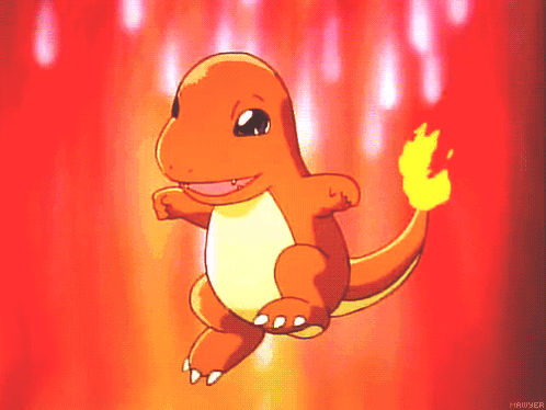 a cartoon of a lizard with a fire tail and the name hauner on the bottom