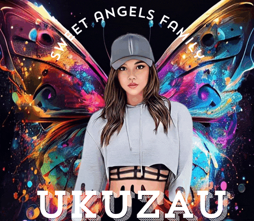 a poster for sweet angels family ukuzuu with a woman wearing a baseball cap