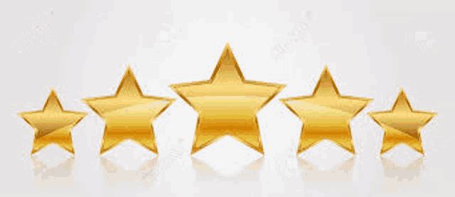 a row of gold stars on a white background