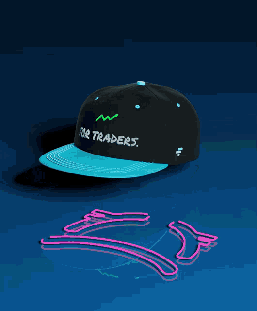 a black hat that says for traders is on a blue surface
