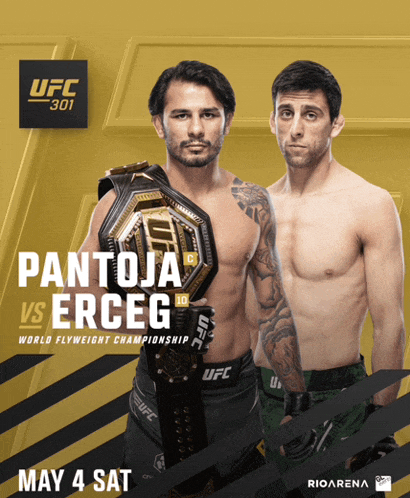 a poster for pantoja vs erceg shows two men standing next to each other