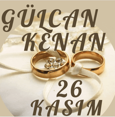 a picture of a wedding ring with the date 26 kasim on it